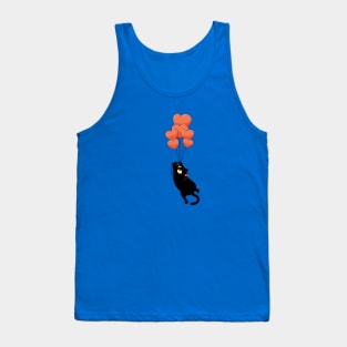 Black cat fly on hearts Tank Top